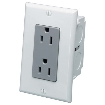 Leviton AC Power Module, Junction Box, 1-Duplex Receptacle, Non-Surge